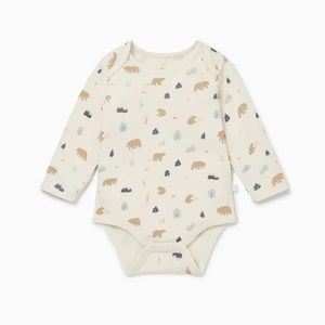 NWT Baby mori bear print long sleeve bodysuit